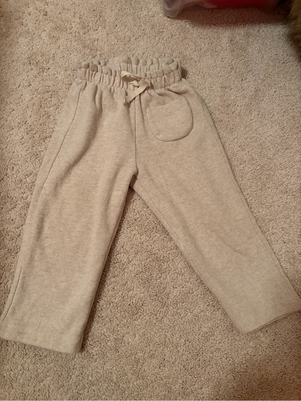 Zara Cream Knit Kids Sweatpants with Drawstring